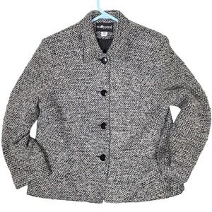 Sag Harbor Petite Textured Button Front Blazer Jacket